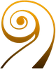 Festival logo: a gold violin scroll